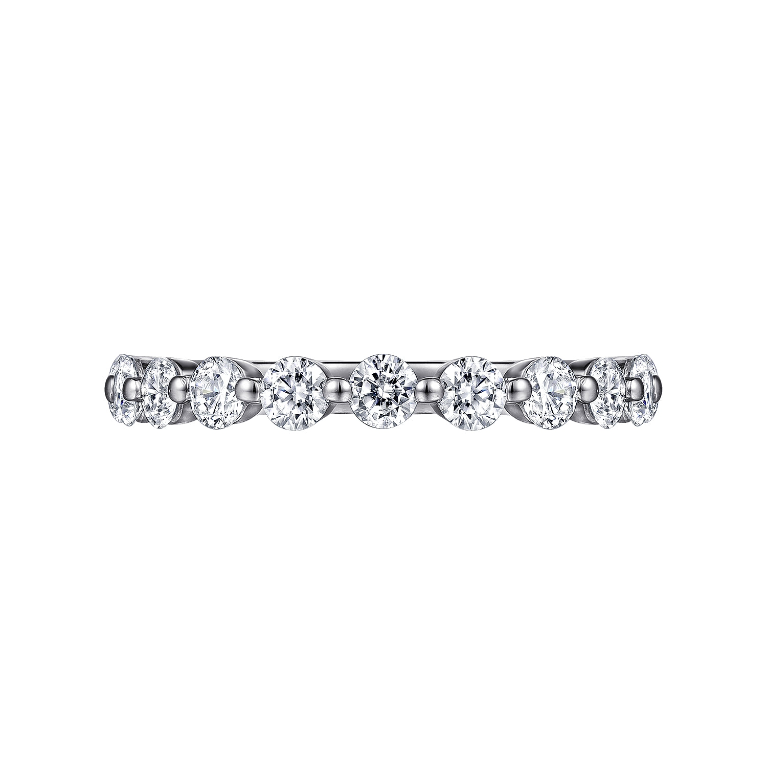 Single Prong Diamond Anniversary Band in Platinum, photograph 6