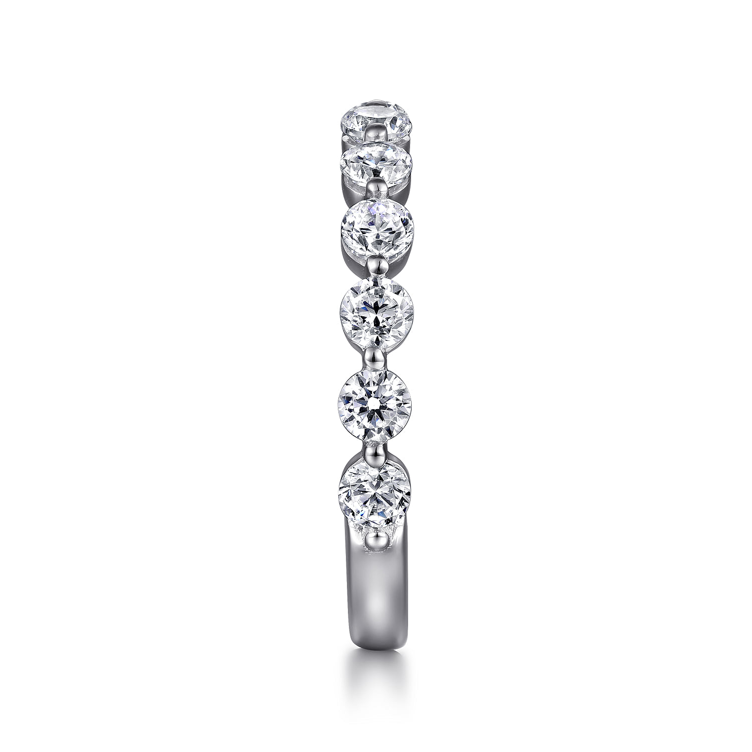 Single Prong Diamond Anniversary Band in 14K White Gold, photograph 4