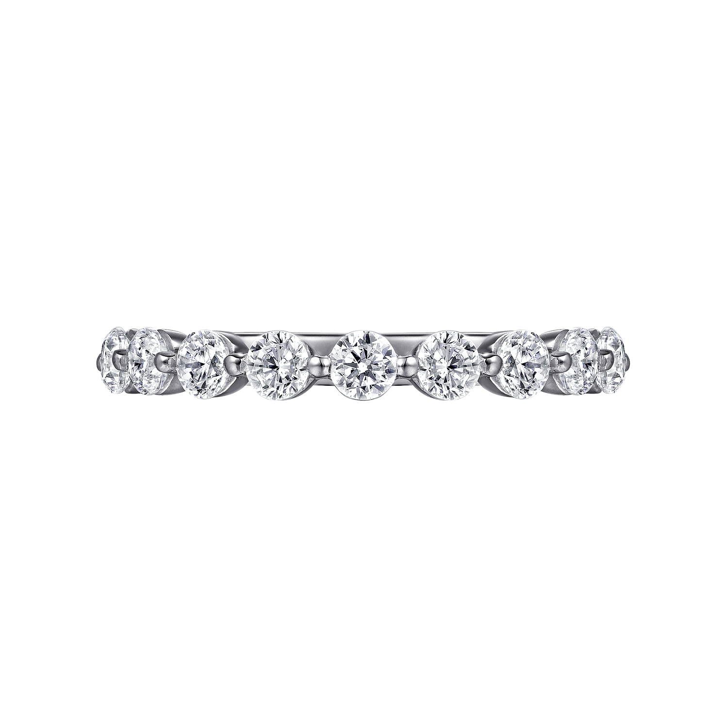 Single Prong Diamond Anniversary Band in 14K White Gold, photograph 6