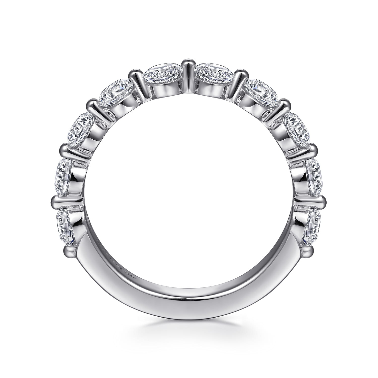 Single Prong Diamond Anniversary Band in 14K White Gold, photograph 2