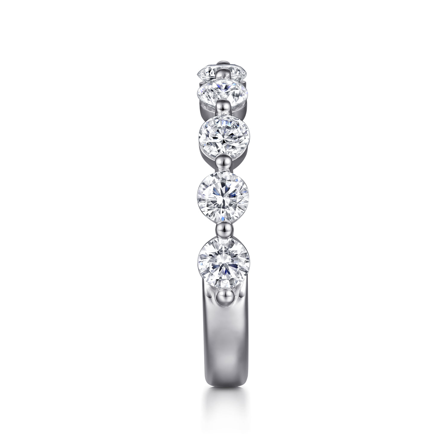 Single Prong Diamond Anniversary Band in 14K White Gold, photograph 4