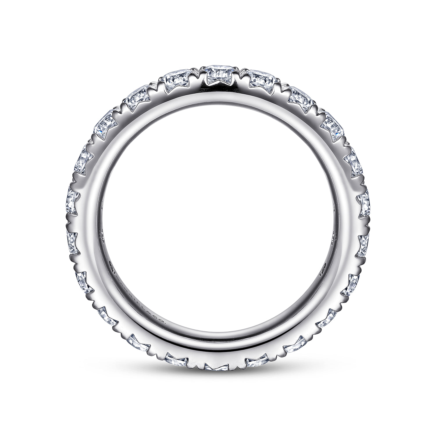 Micro Pave Diamond Eternity Band in 14K White Gold, photograph 2