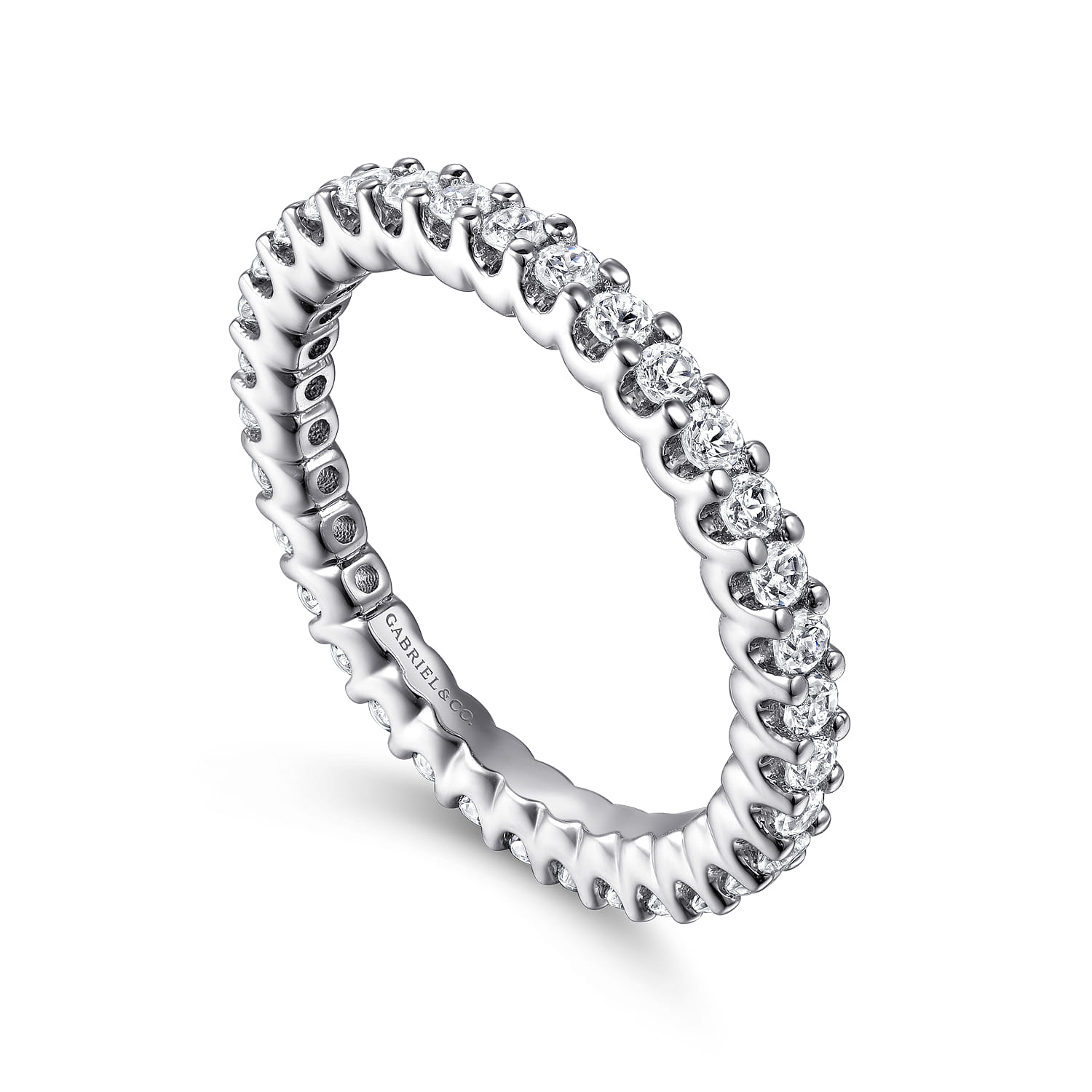 Prong Set Diamond Eternity Band in 14K White Gold, photograph 3