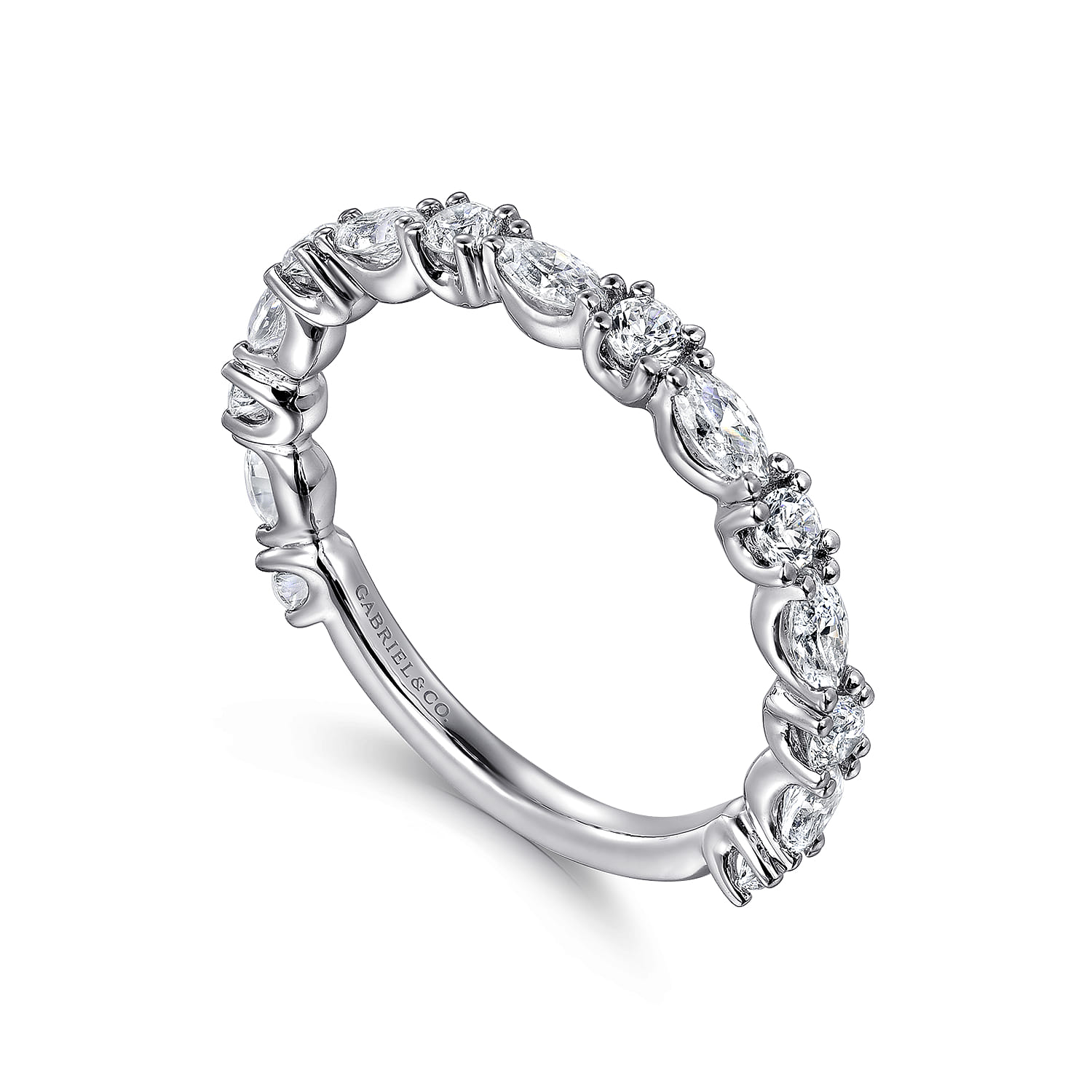 and Diamond Anniversary Band in 14K White Gold, photograph 3
