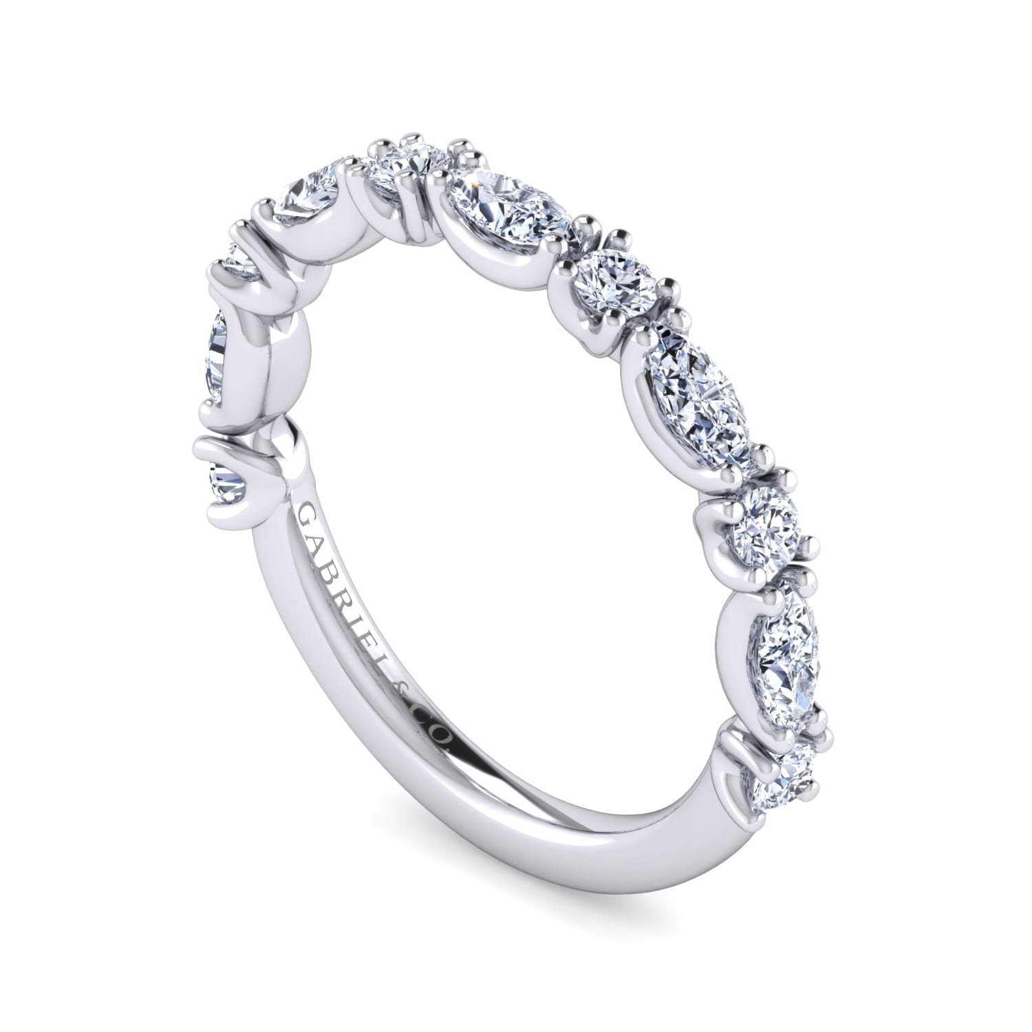 and Diamond Anniversary Band in 14K White Gold, photograph 3