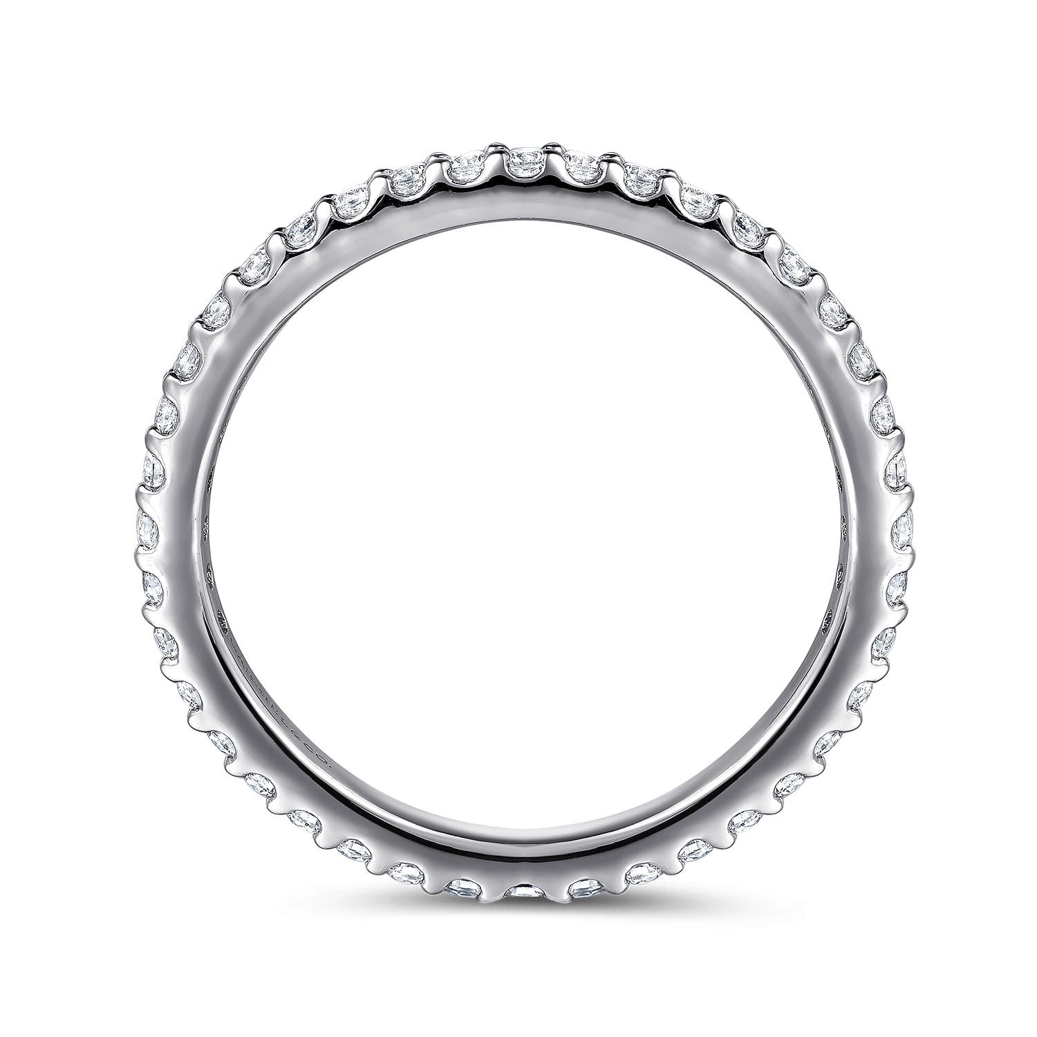 French Pave Set Diamond Eternity Band in 14K White Gold, photograph 2