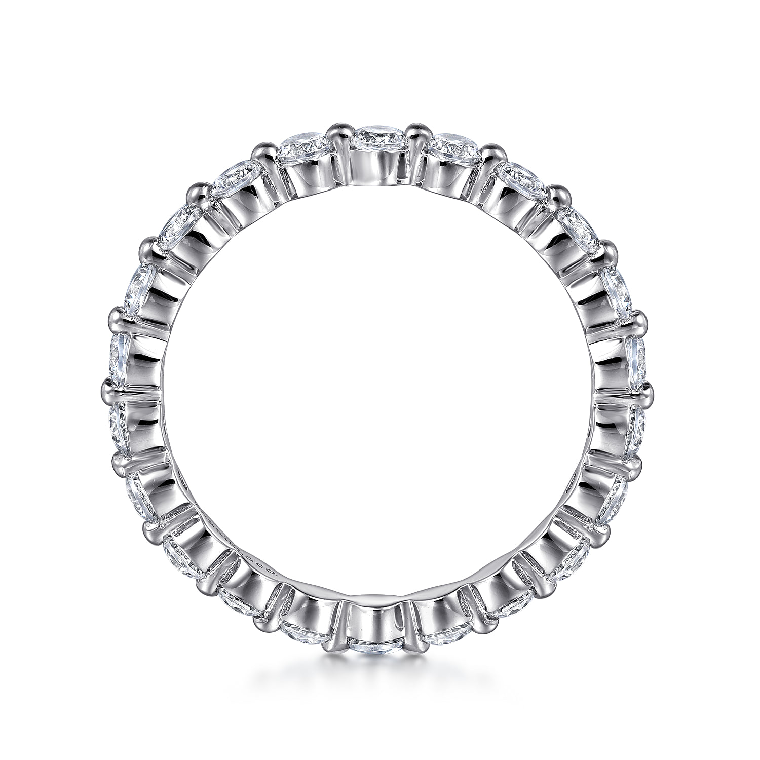 Single Prong Diamond Eternity Band in 14K White Gold, photograph 2