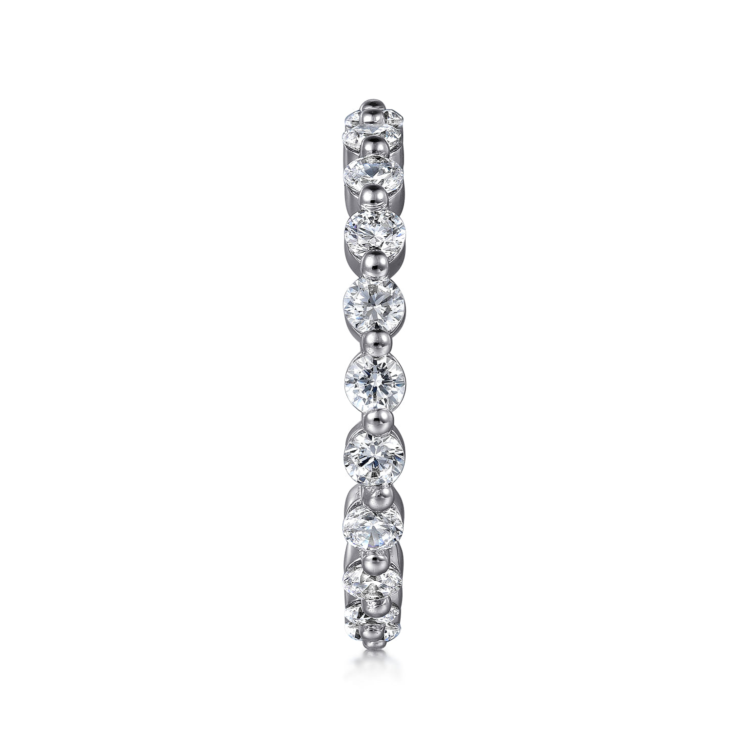 Single Prong Diamond Eternity Band in 14K White Gold, photograph 4