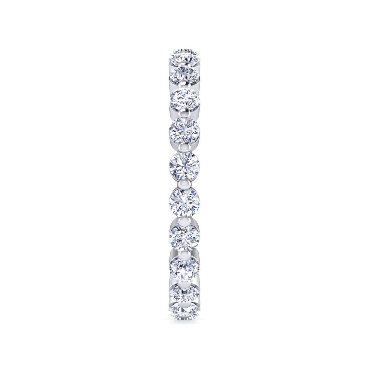 Single Prong Diamond Eternity Band in 14K White Gold, photograph 5