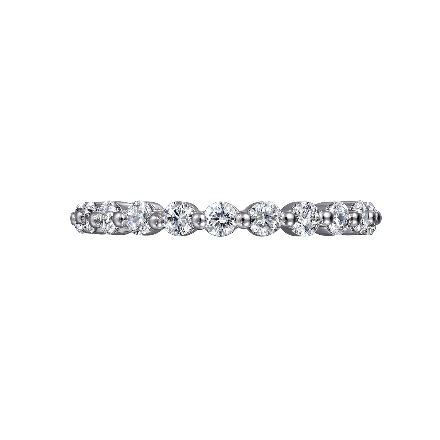 Single Prong Diamond Eternity Band in 14K White Gold, photograph 6