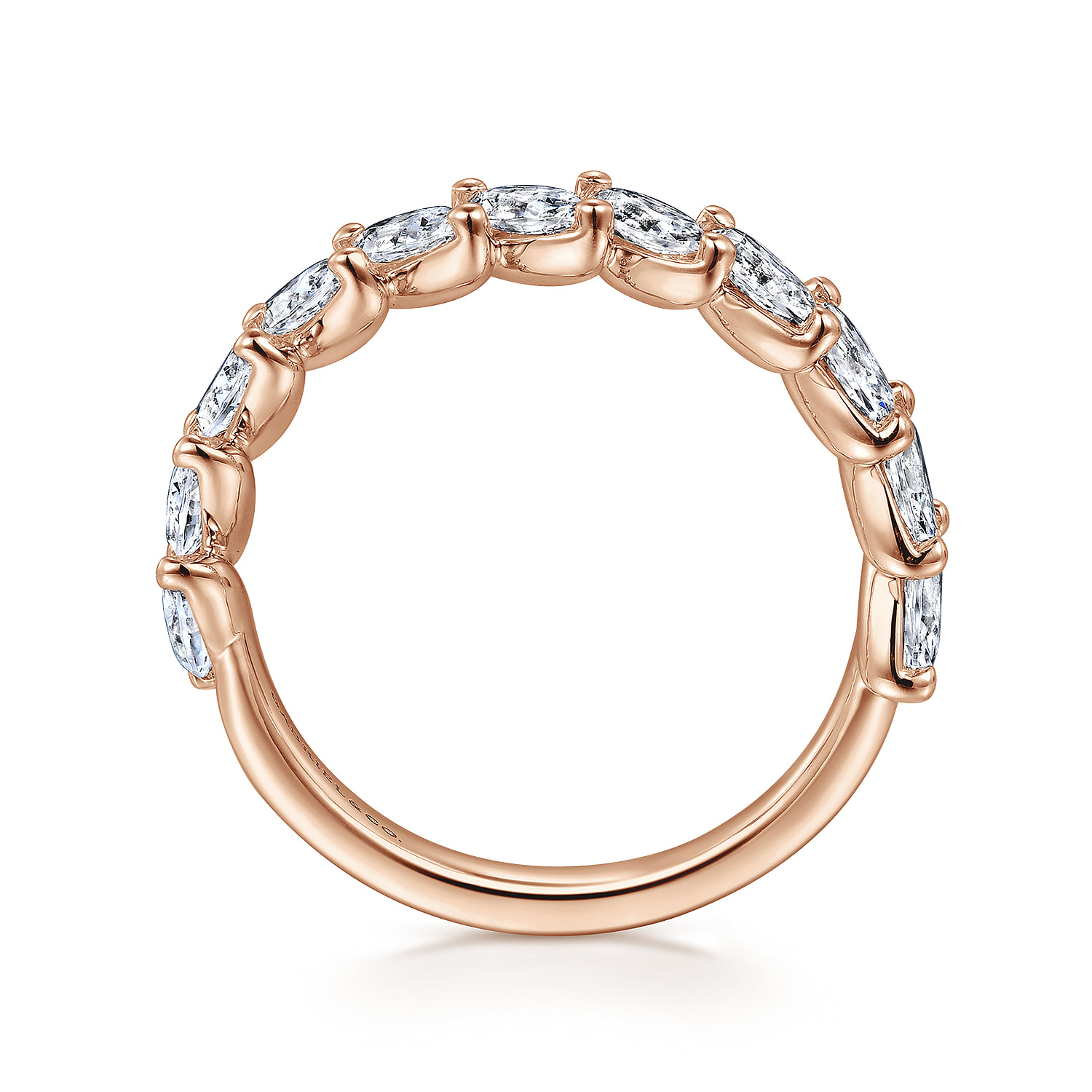Diamond Anniversary Band in 14K Rose Gold, photograph 2