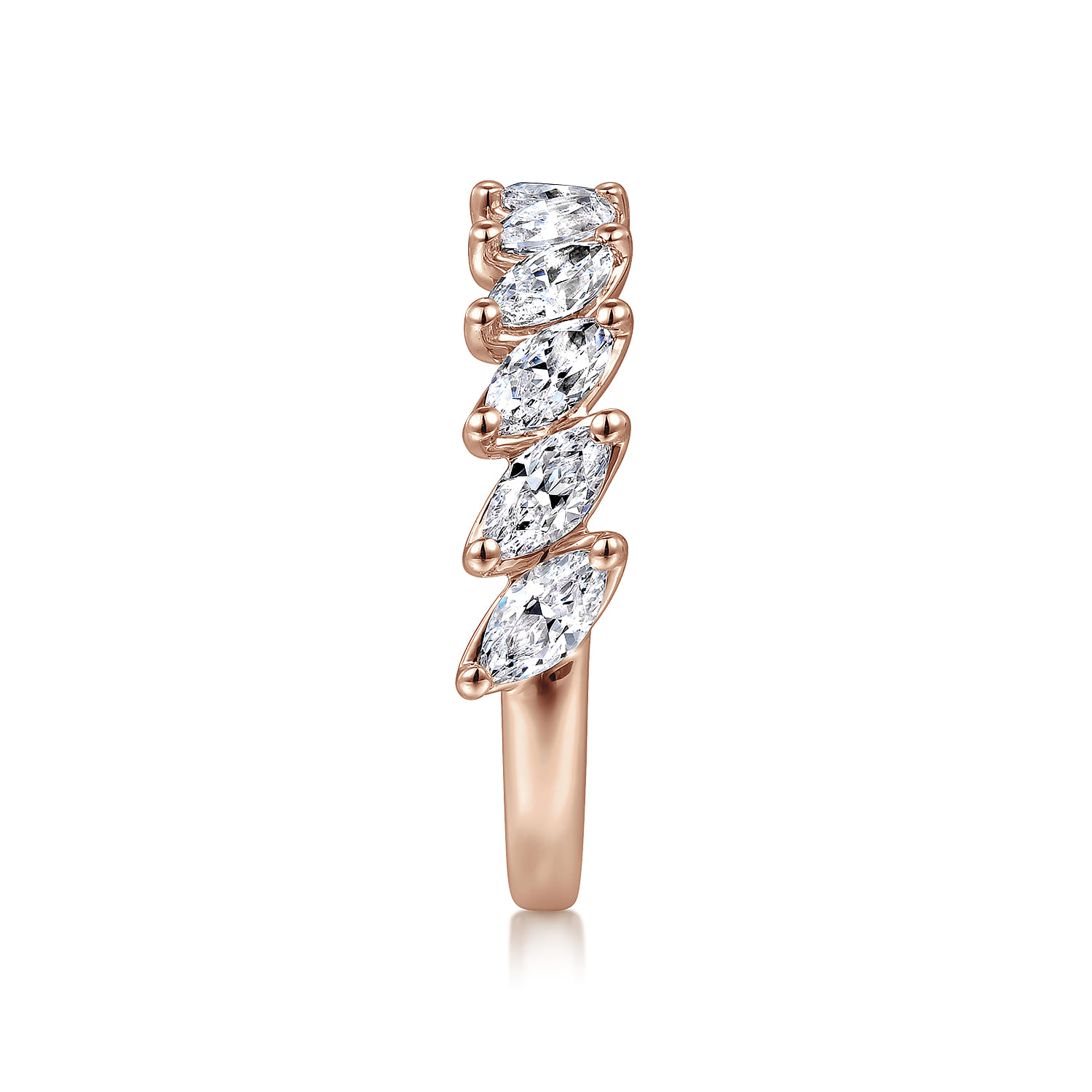 Diamond Anniversary Band in 14K Rose Gold, photograph 4