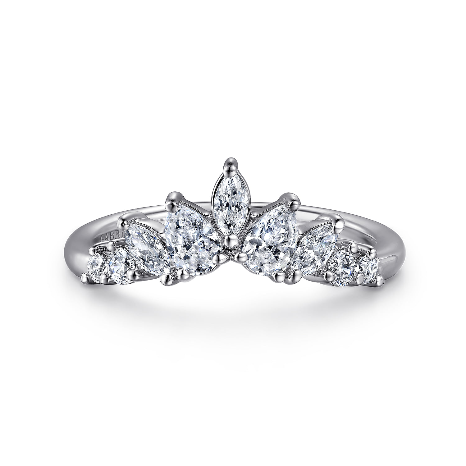 Curved-Shaped and Diamond Anniversary Band
