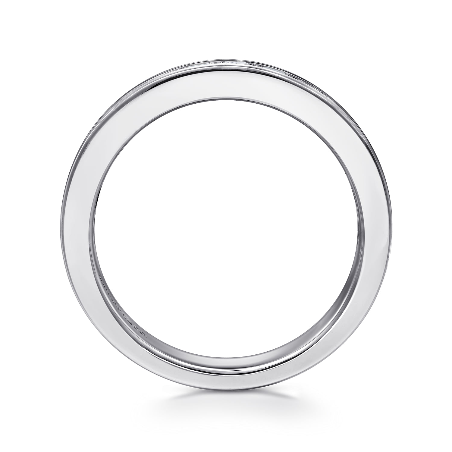 Channel Prong Set Diamond Wedding Band in 14K White Gold, photograph 2