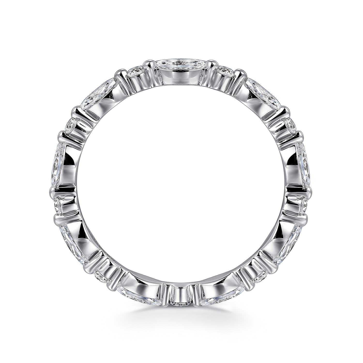 Prong Set and Diamond Eternity Band in 14K White Gold, photograph 2