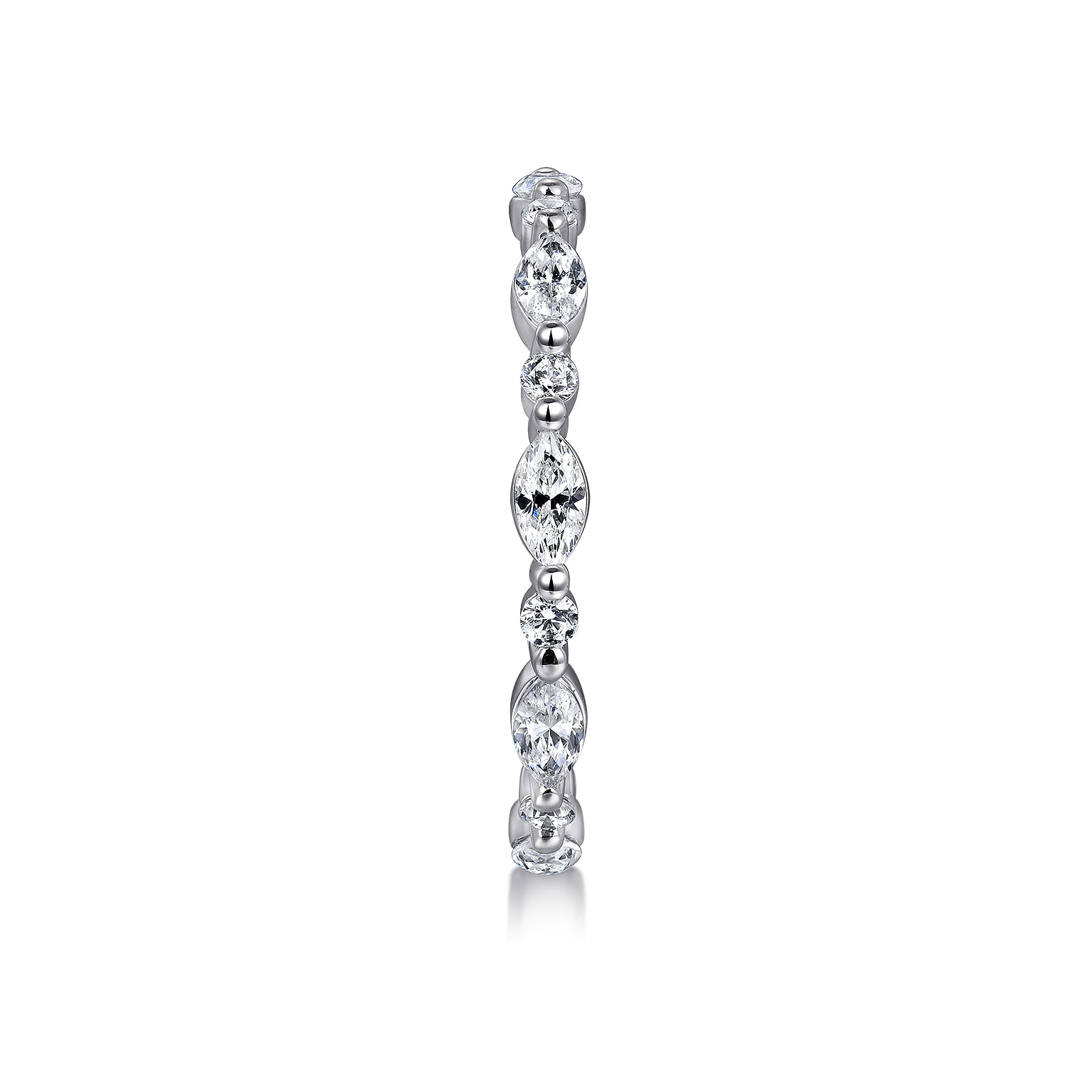 Prong Set and Diamond Eternity Band in 14K White Gold, photograph 4