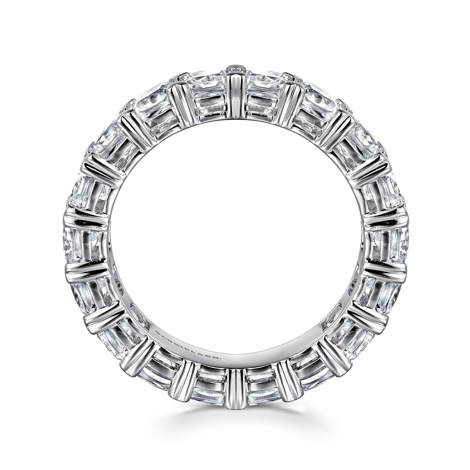 Diamond Eternity Band with Prongs in 14K White Gold, photograph 2
