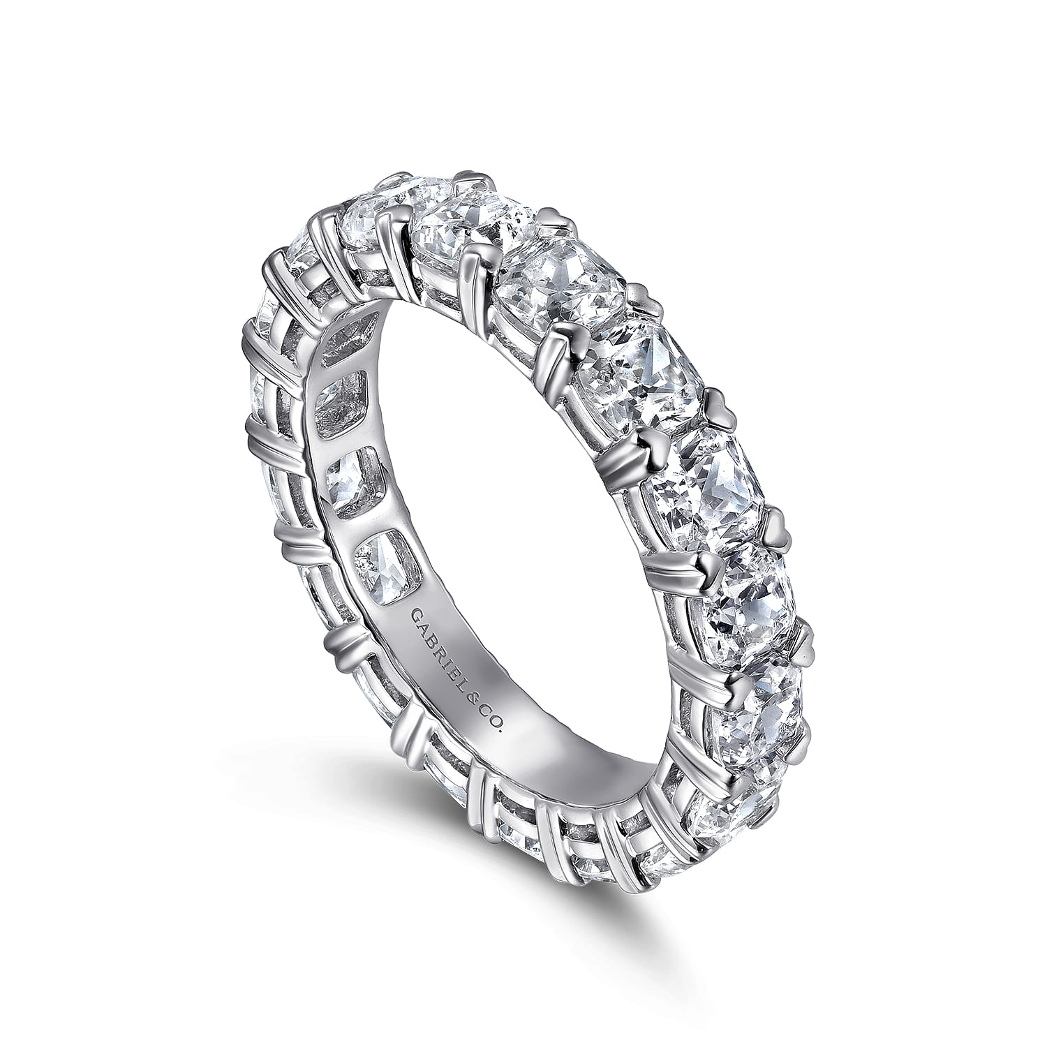 Diamond Eternity Band with Prongs in 14K White Gold, photograph 3