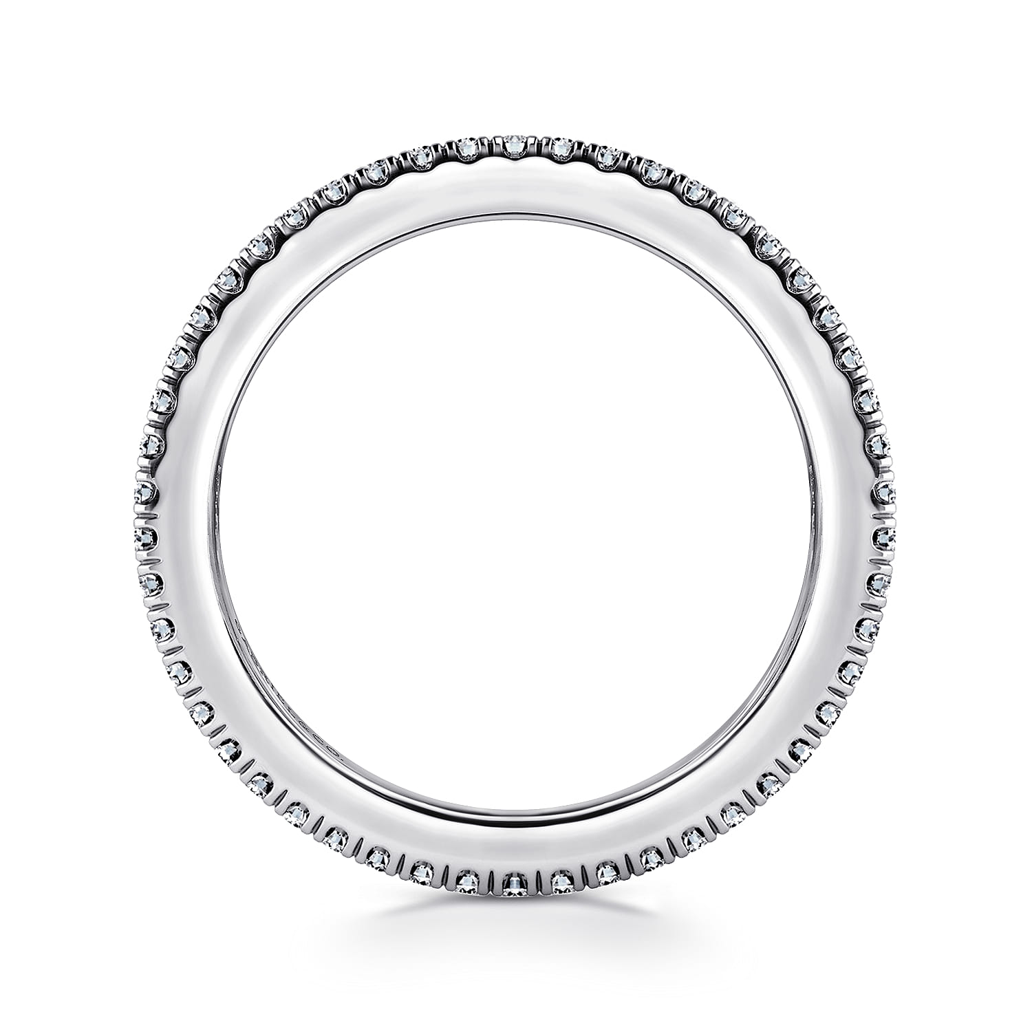 French Pave and Channel Set and Diamond Eternity Band in 14K White Gold, photograph 2