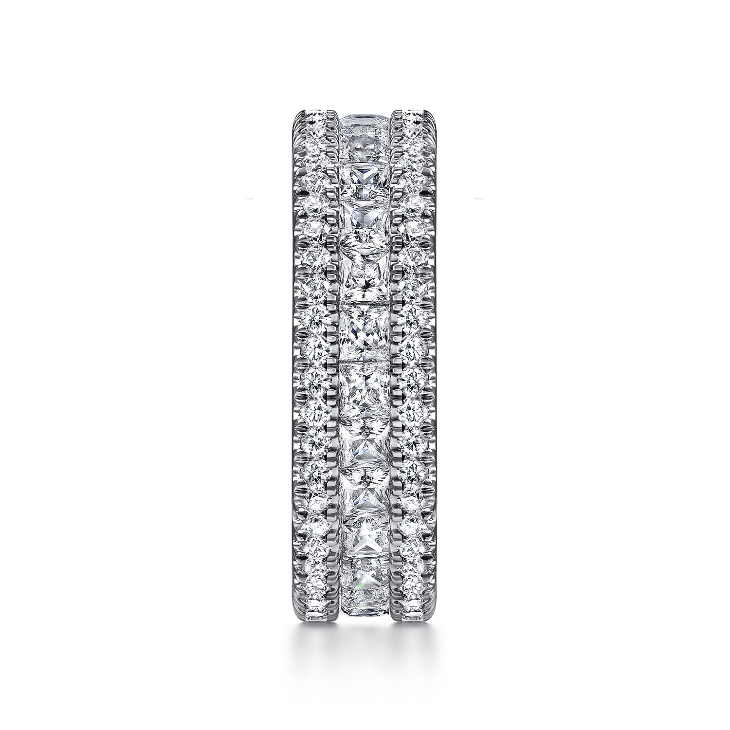 French Pave and Channel Set and Diamond Eternity Band in 14K White Gold, photograph 4