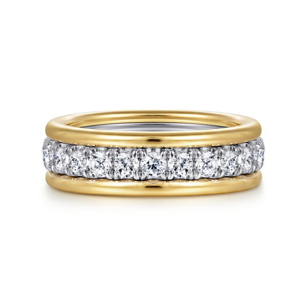 14K White-Yellow Gold Diamond Anniversary Band