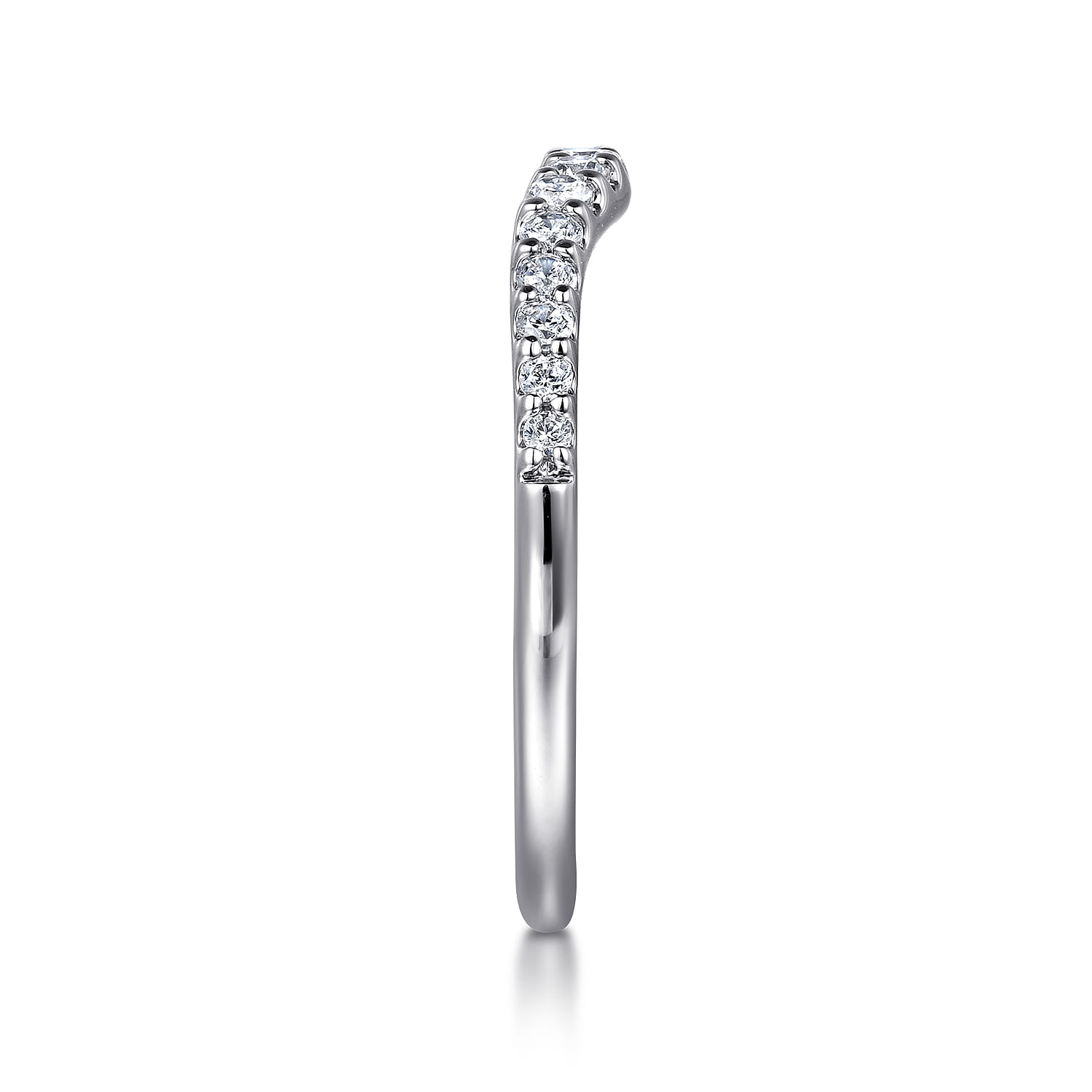 Curved-Diamond Anniversary Band in 14K White Gold, photograph 4