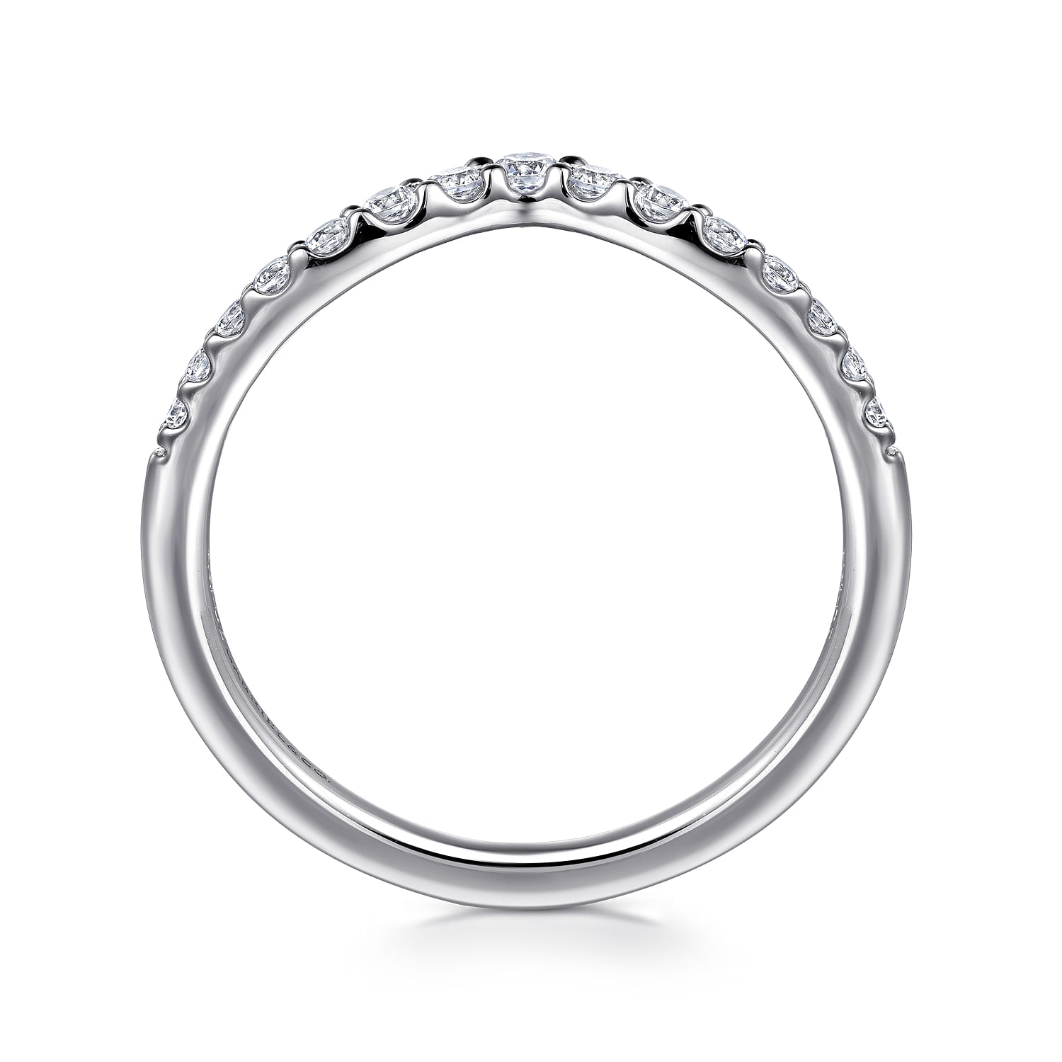 Curved Diamond Anniversary Band in 14K White Gold, photograph 2