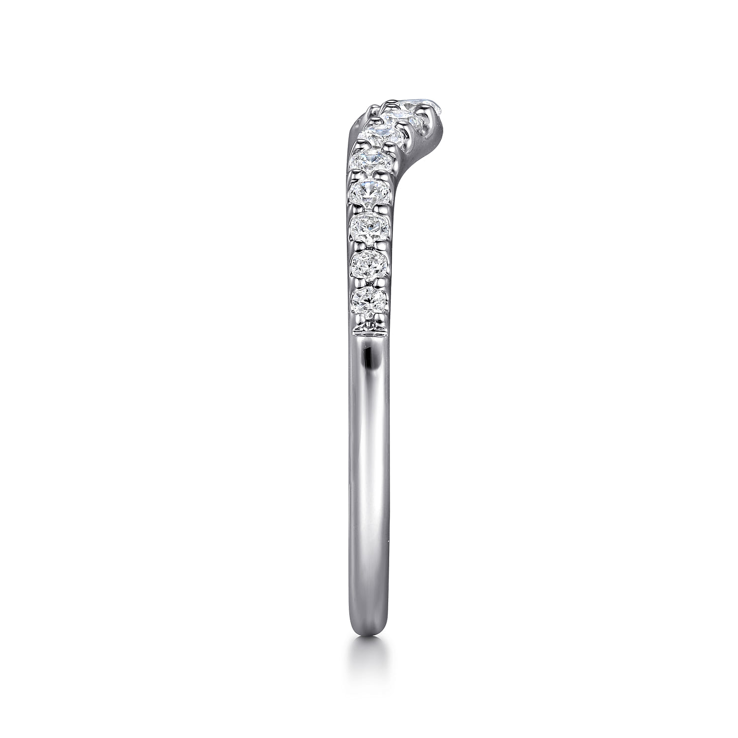 Curved Diamond Anniversary Band in 14K White Gold, photograph 4