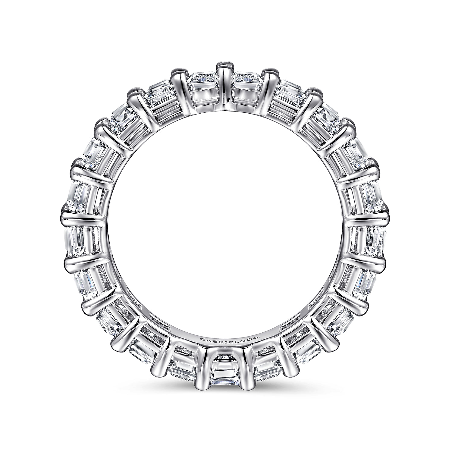 Shared Prong Diamond Eternity Band in 14K White Gold, photograph 2