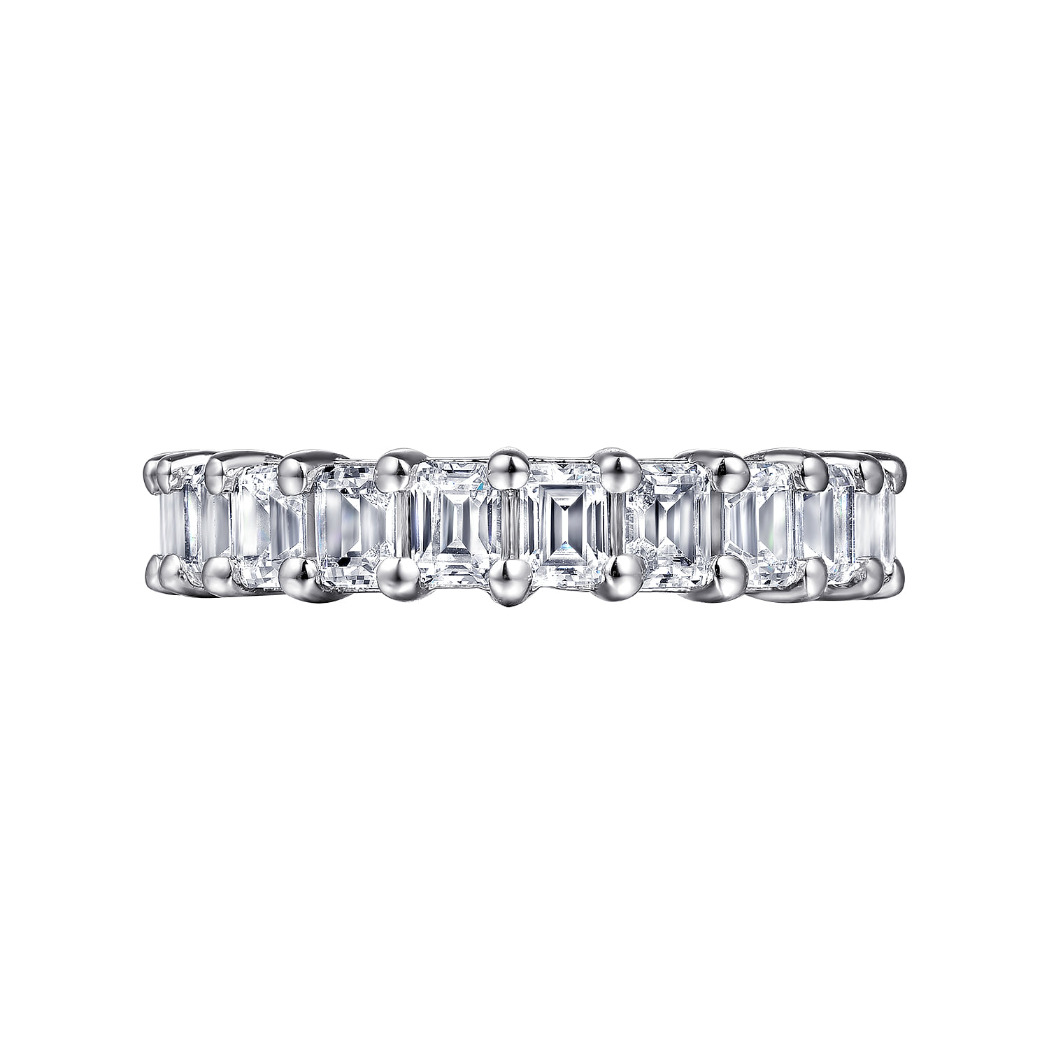Shared Prong Diamond Eternity Band in 14K White Gold, photograph 5