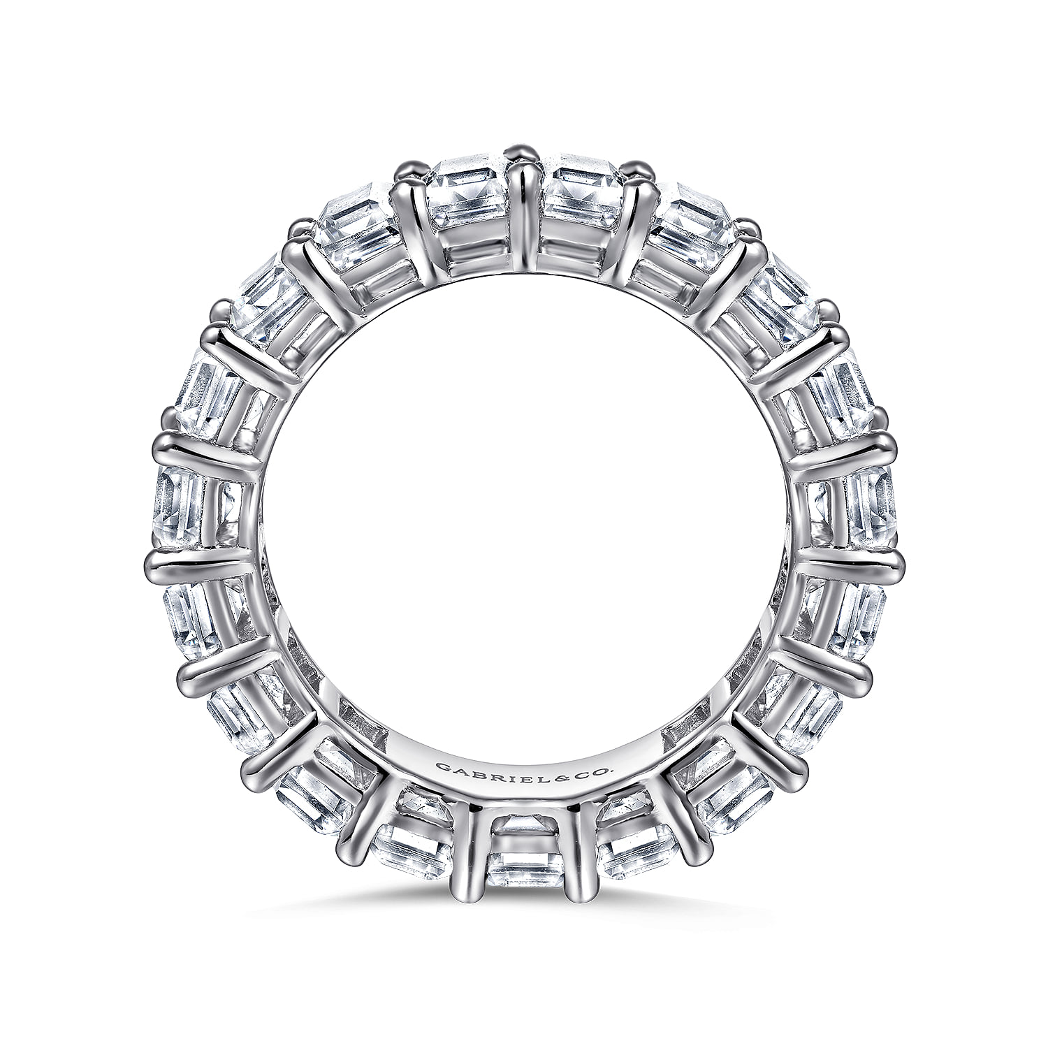 Shared Prong Diamond Eternity Band in 14K White Gold, photograph 2