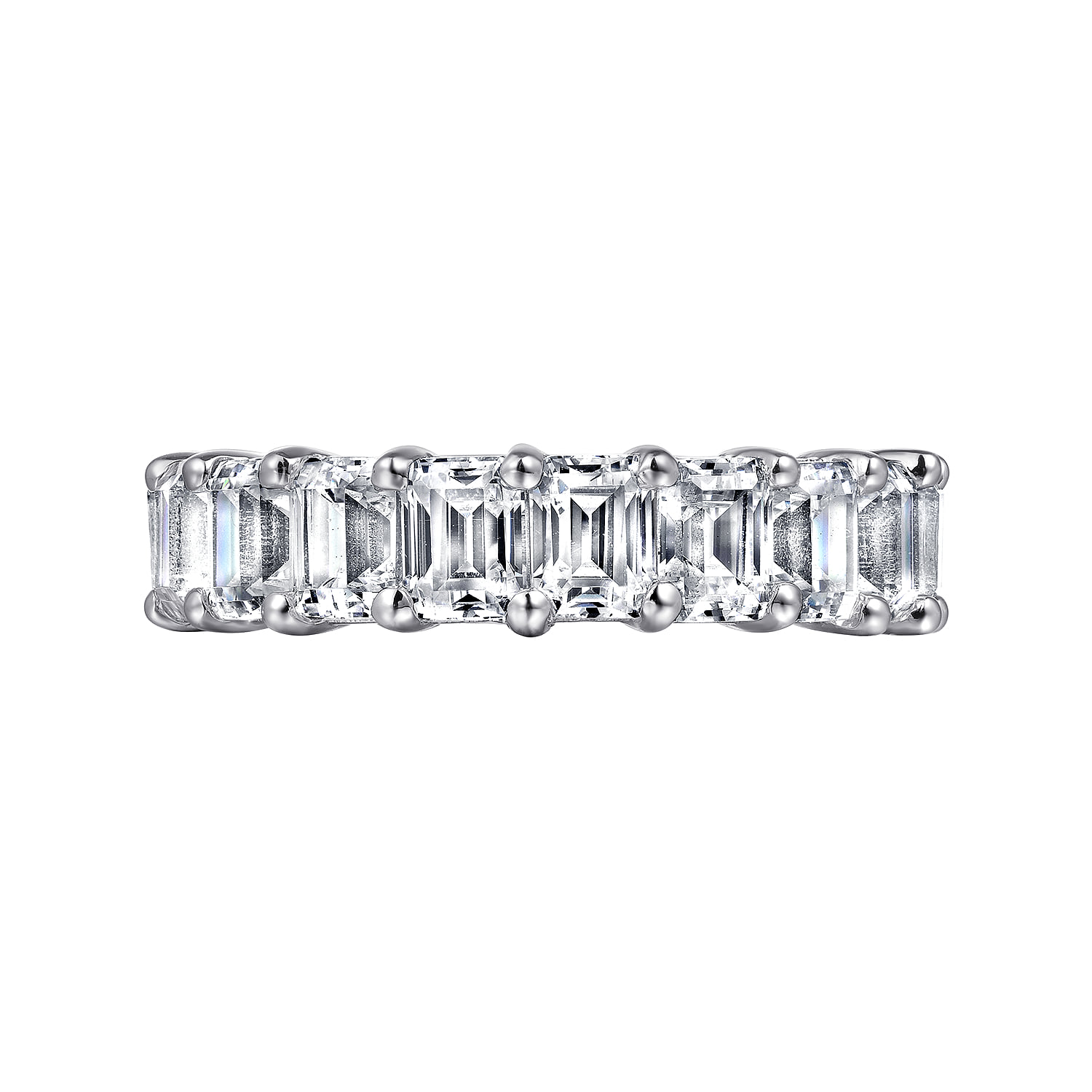 Shared Prong Diamond Eternity Band in 14K White Gold, photograph 5
