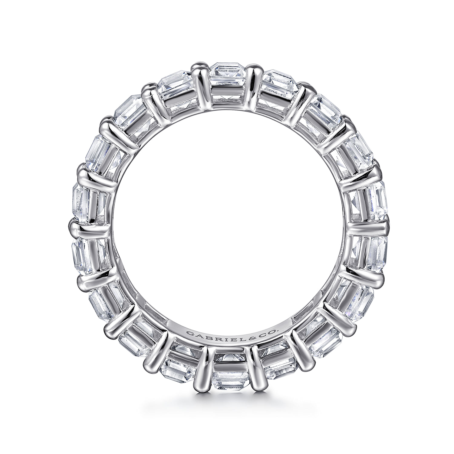Shared Prong Diamond Eternity Band in 14K White Gold, photograph 2
