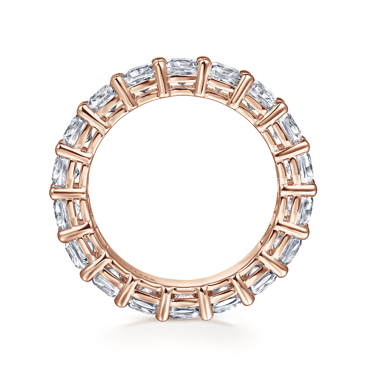 Shared Prong Diamond Eternity Band in 14K Rose Gold, photograph 2