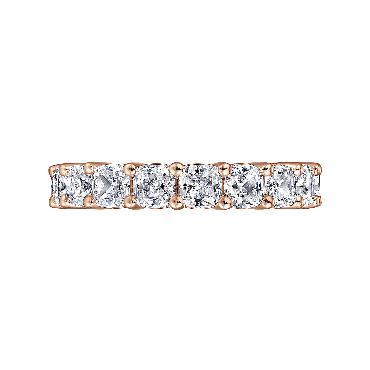 Shared Prong Diamond Eternity Band in 14K Rose Gold, photograph 5