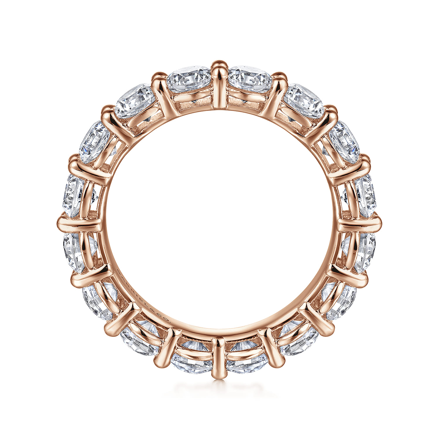 Shared Prong Diamond Eternity Band in 14K Rose Gold, photograph 2
