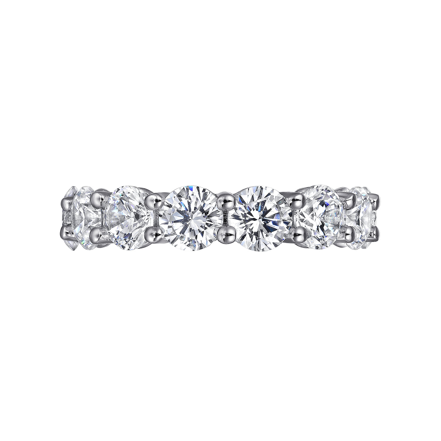 Shared Prong Diamond Eternity Band in 14K White Gold, photograph 5