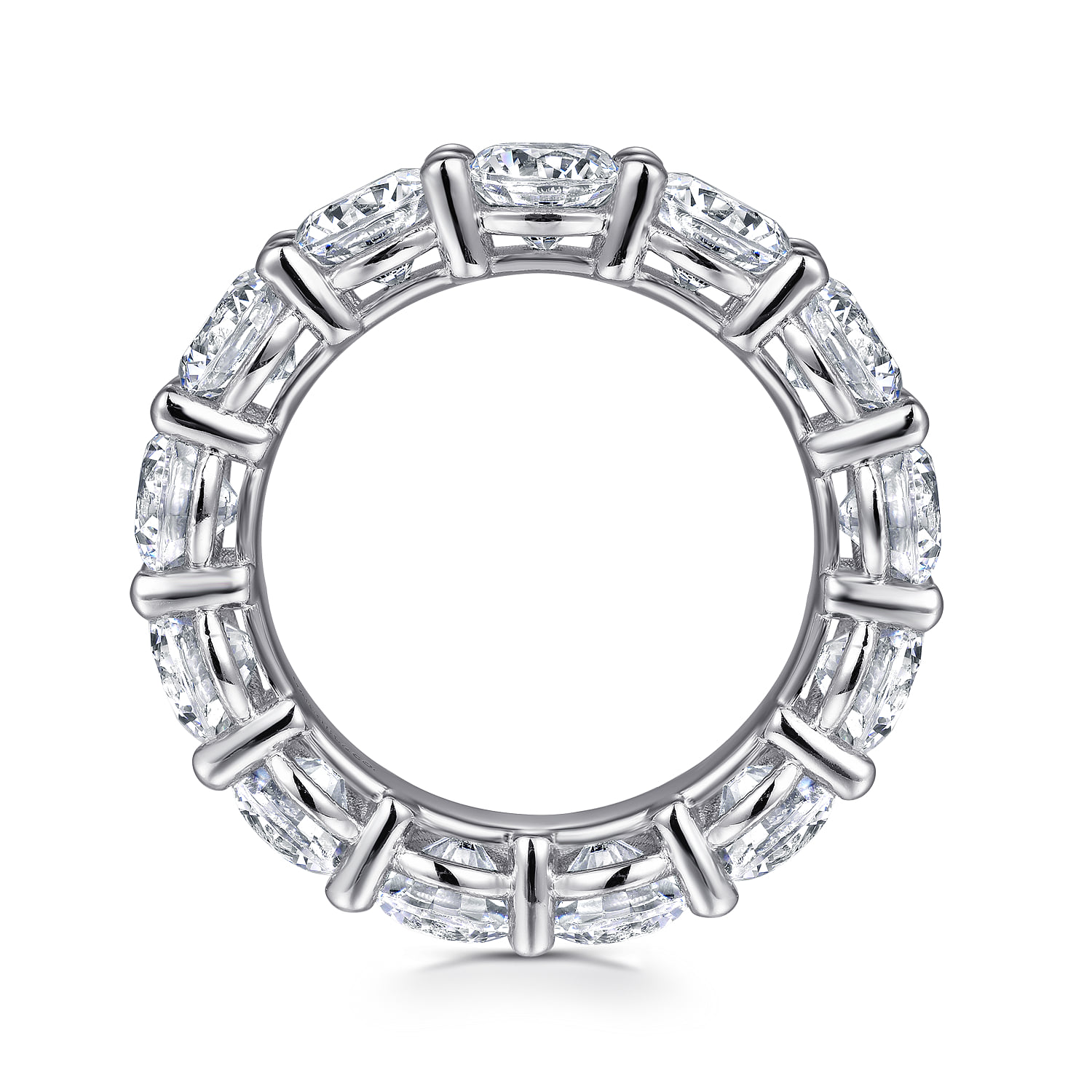 Shared Prong Diamond Eternity Band in 14K White Gold, photograph 2