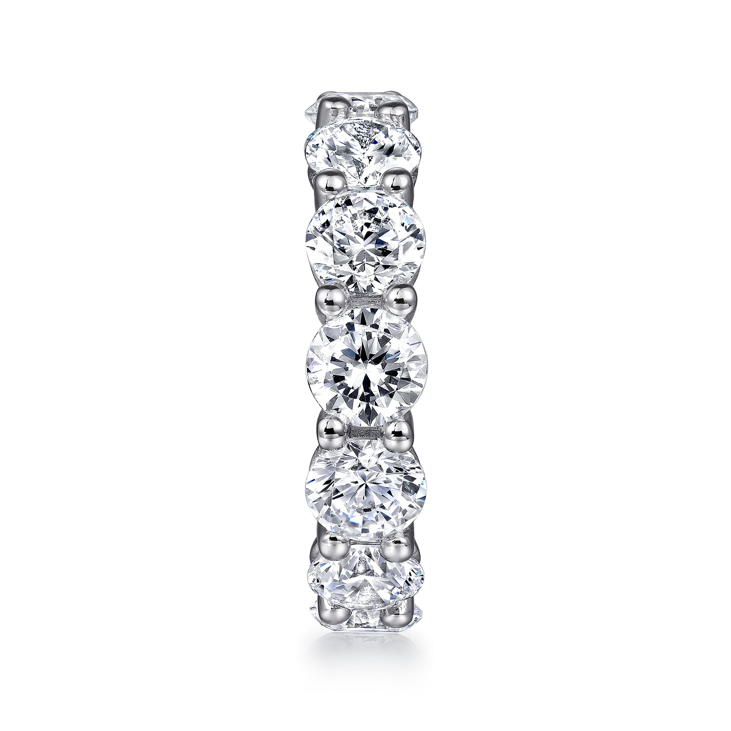 Shared Prong Diamond Eternity Band in 14K White Gold, photograph 4