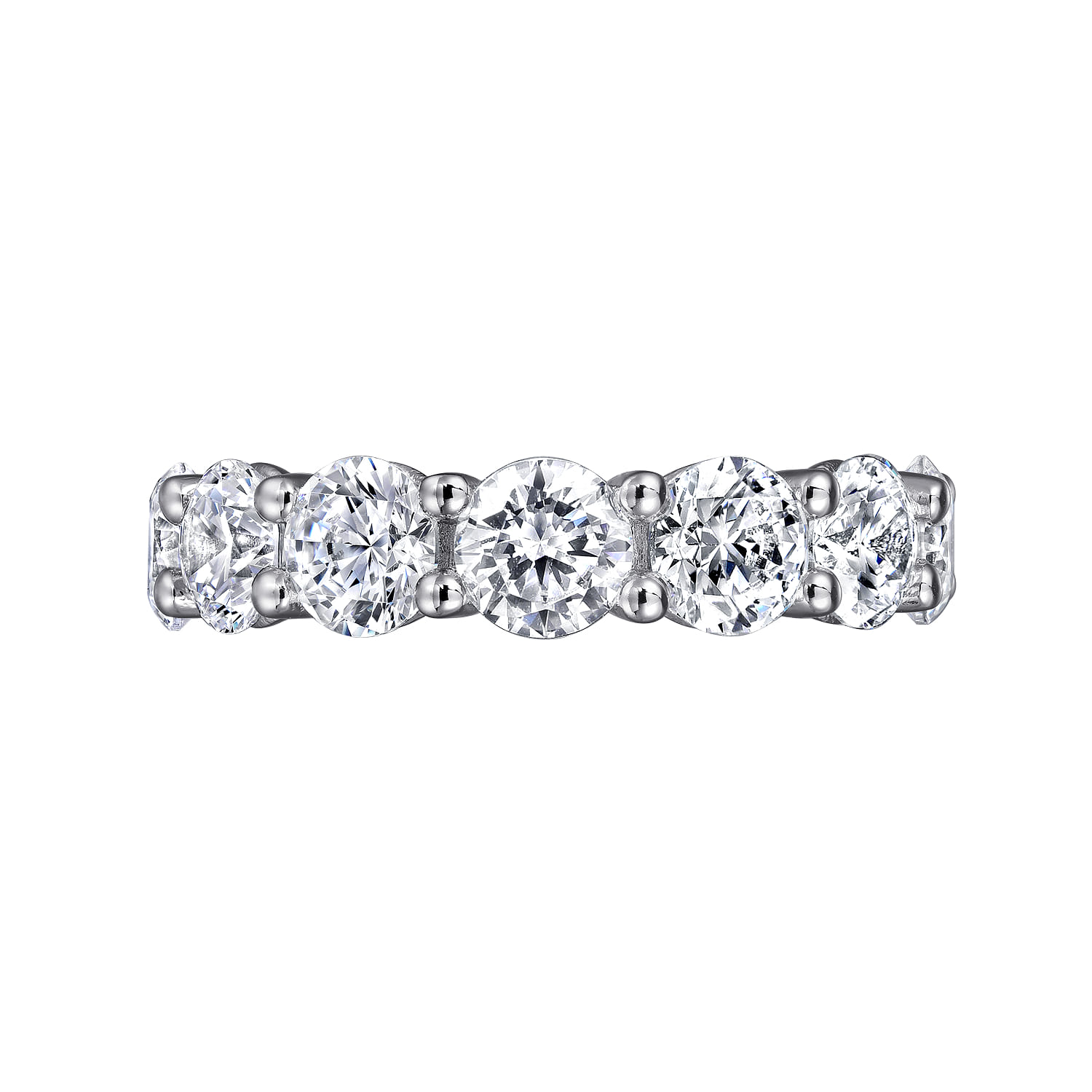 Shared Prong Diamond Eternity Band in 14K White Gold, photograph 5