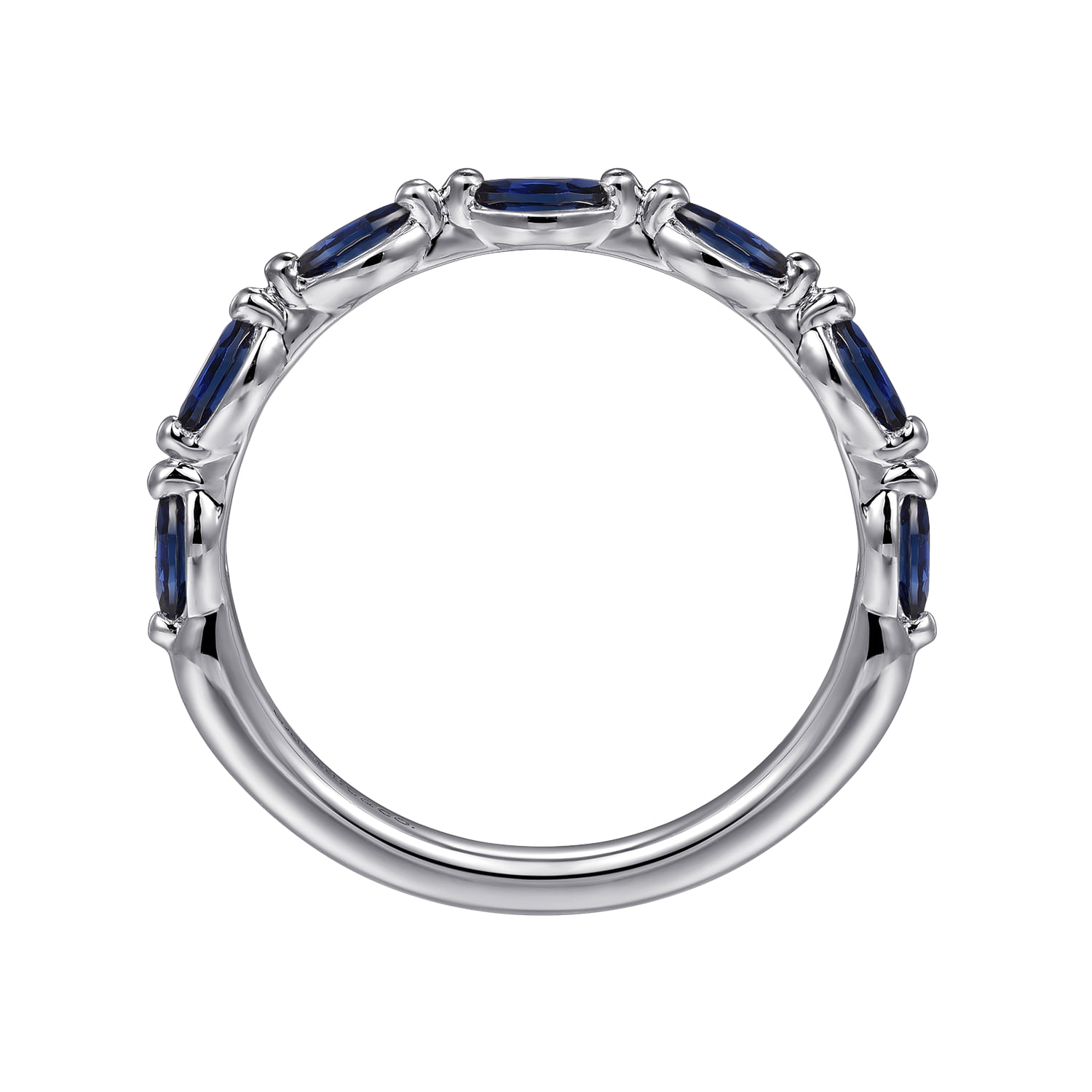 Sapphire Marquise Anniversary Band in 14K White Gold, photograph 2