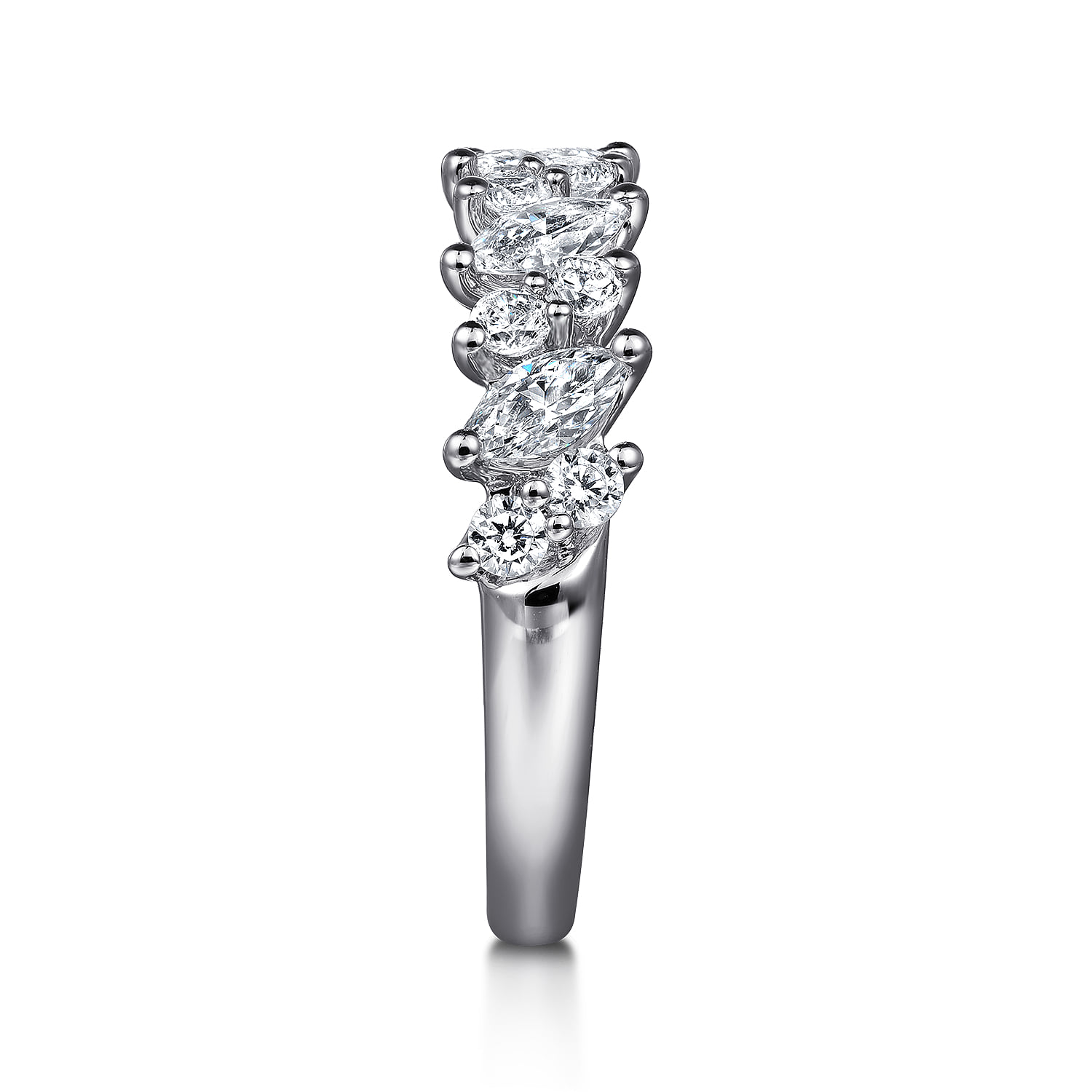 Prongs and Diamond Anniversary Band in 14K White Gold, photograph 4