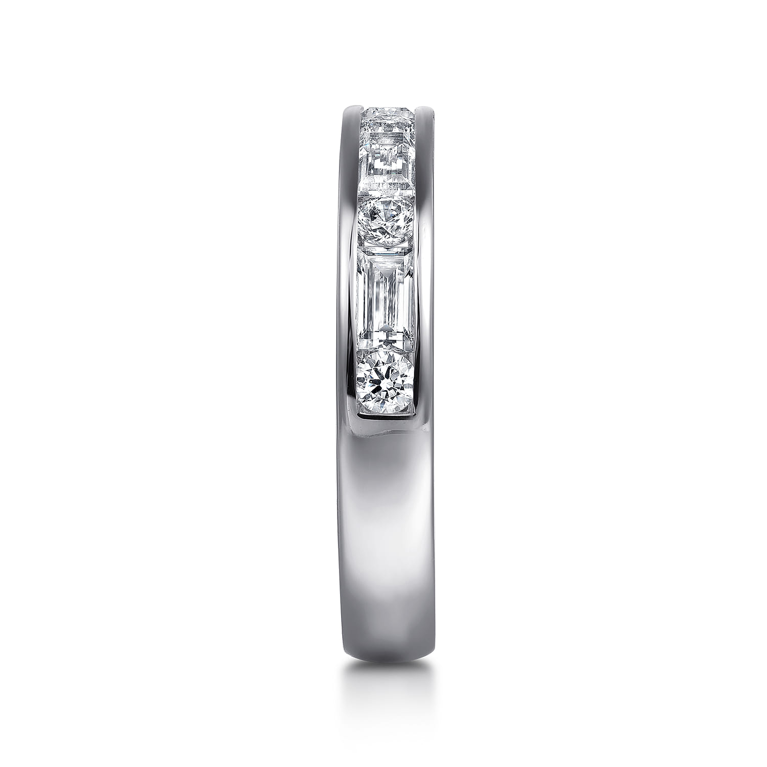 Channel Baguette and Diamond Anniversary Band in 14K White Gold, photograph 4