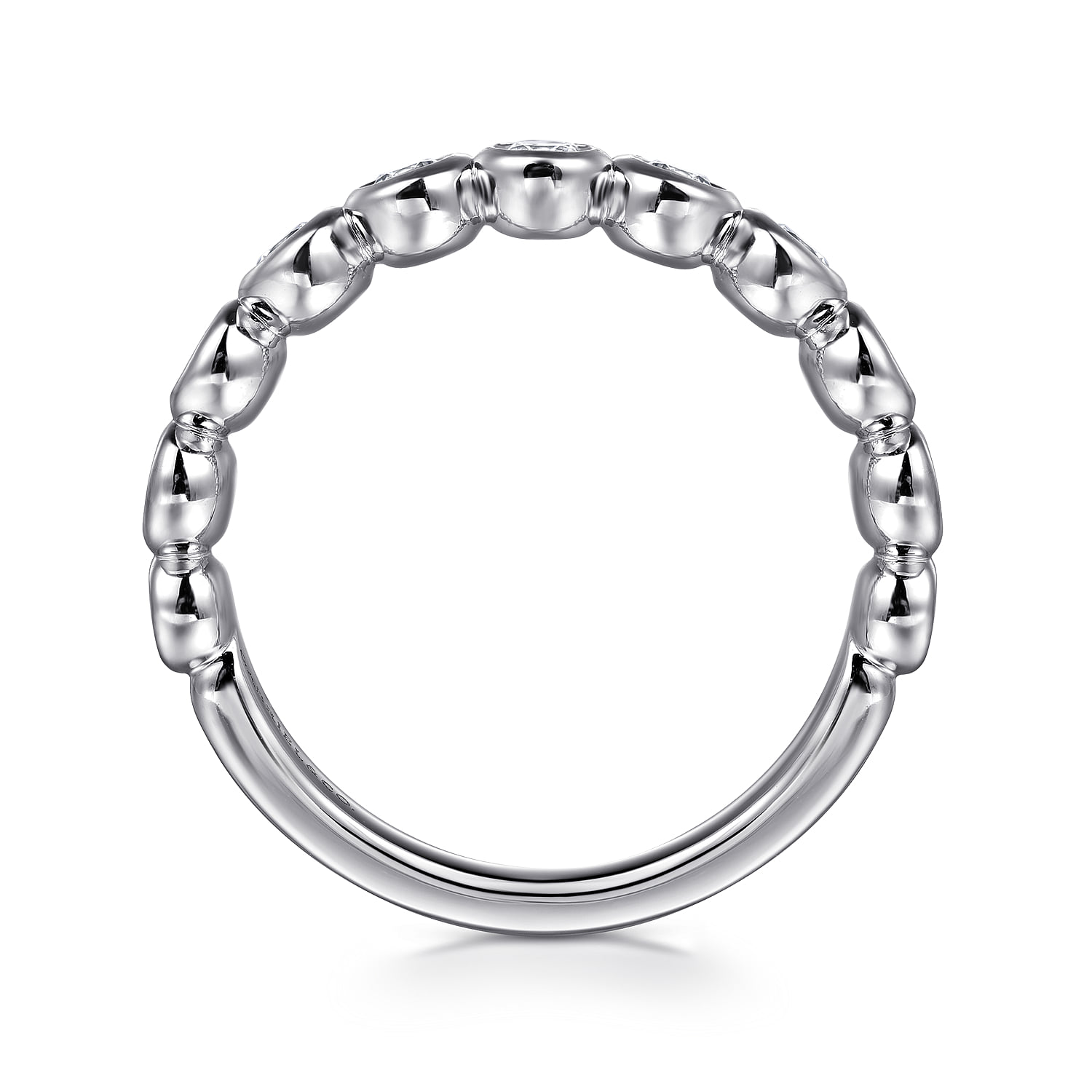 Bezel Set Diamond Anniversary Band in 14K White Gold, photograph 2