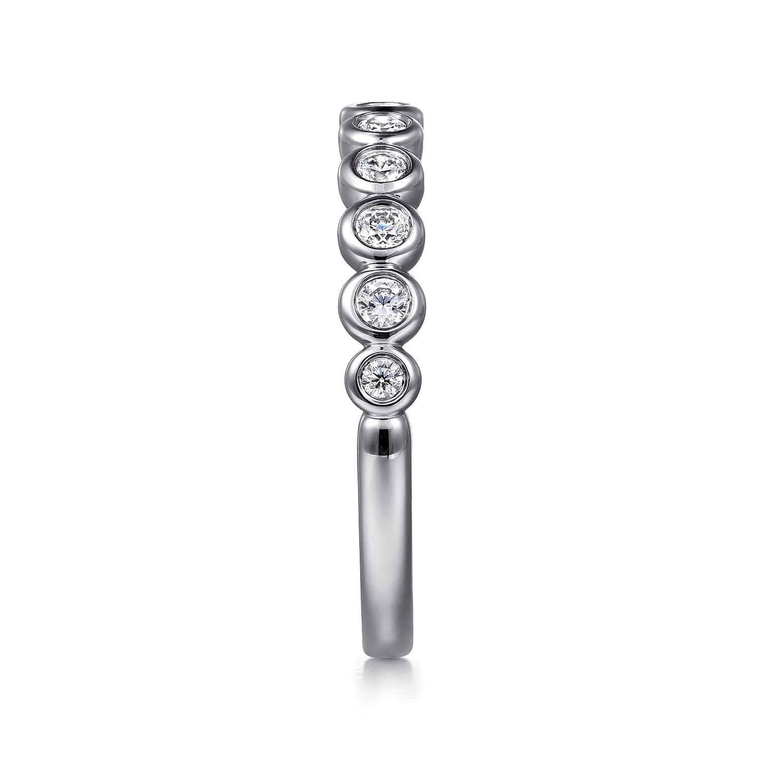 Bezel Set Diamond Anniversary Band in 14K White Gold, photograph 4