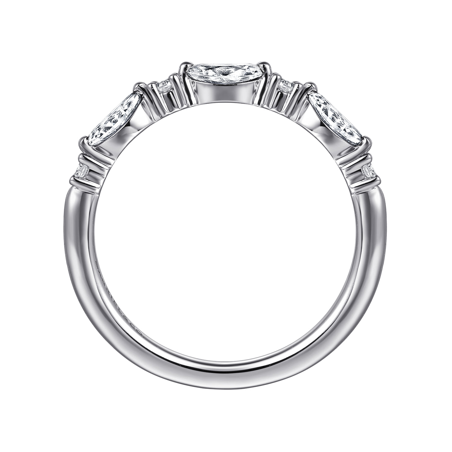 Share prongs and Diamond Anniversary Band in 14K White Gold, photograph 2