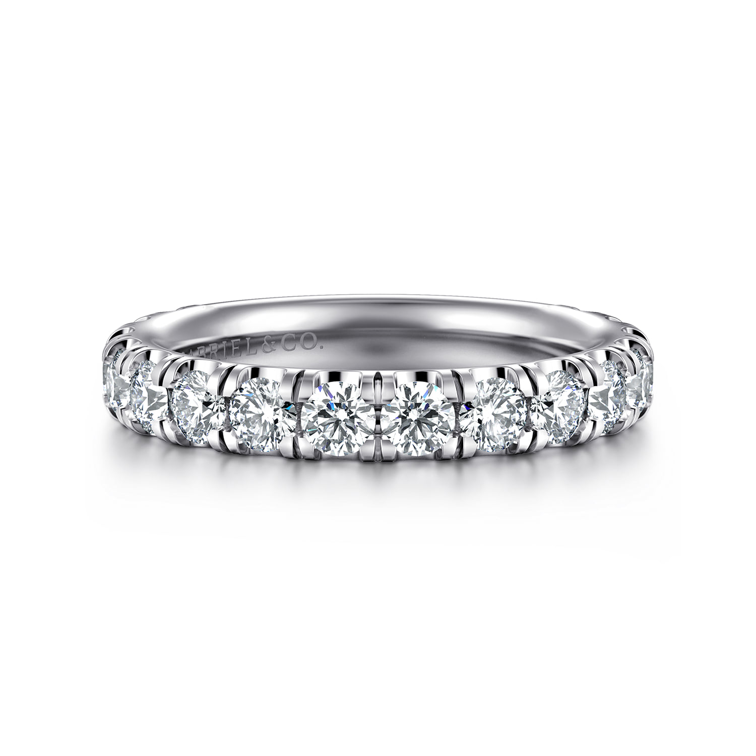 French Pave Set Diamond Wedding Band