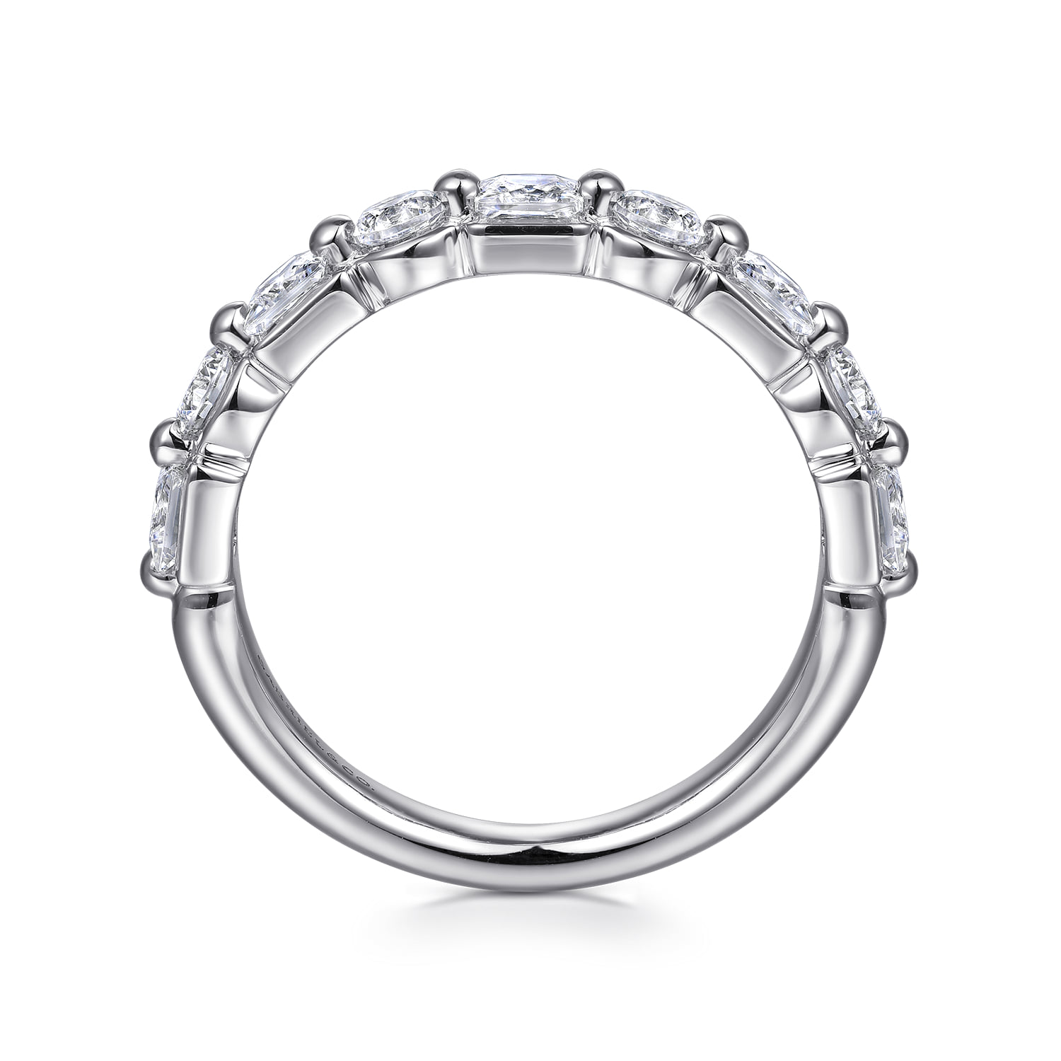 Prong and Diamond Anniversary Band in 14K White Gold, photograph 2