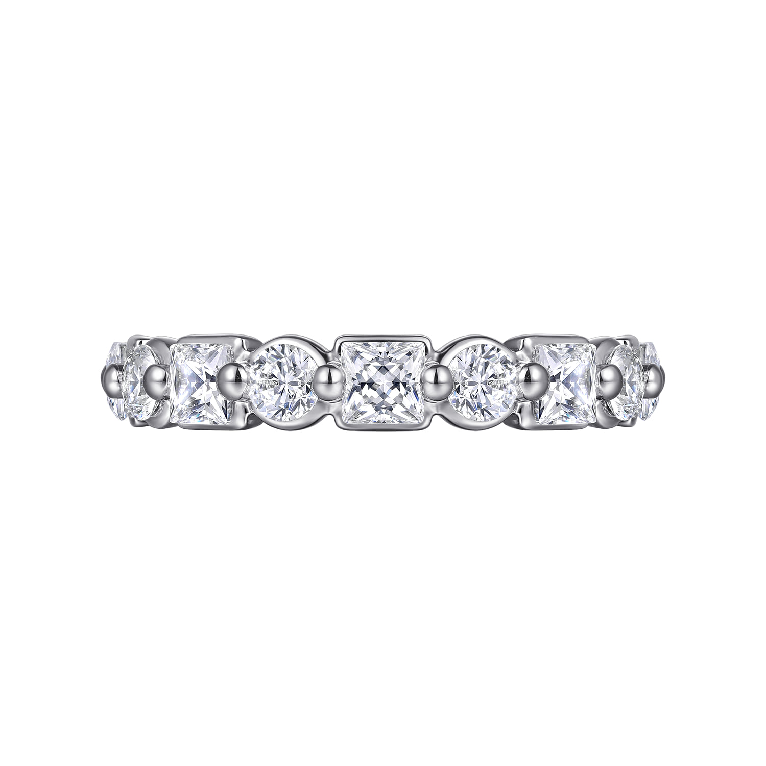 Prong and Diamond Anniversary Band in 14K White Gold, photograph 6