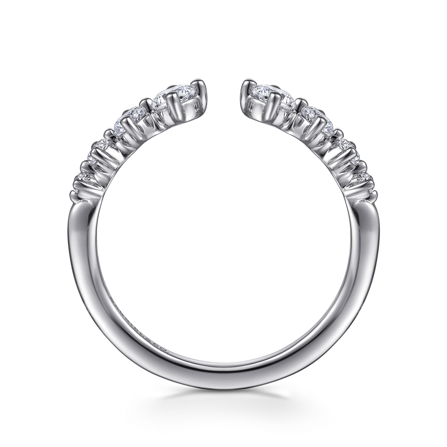 Open Diamond Anniversary Band in 14K White Gold, photograph 2